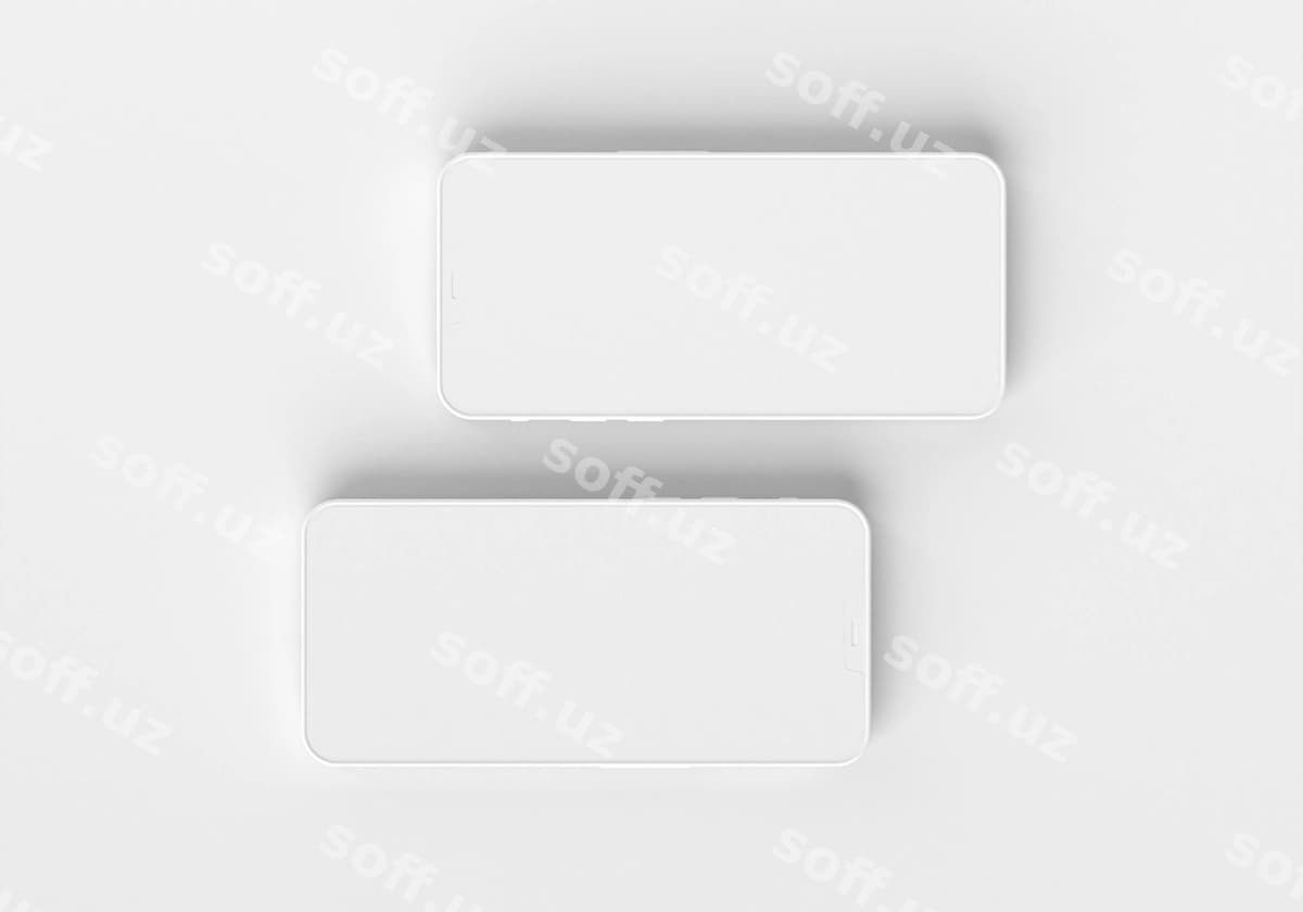 Telefonlar namuna chat yuqori ko'rinish | Phones mockup chat top view