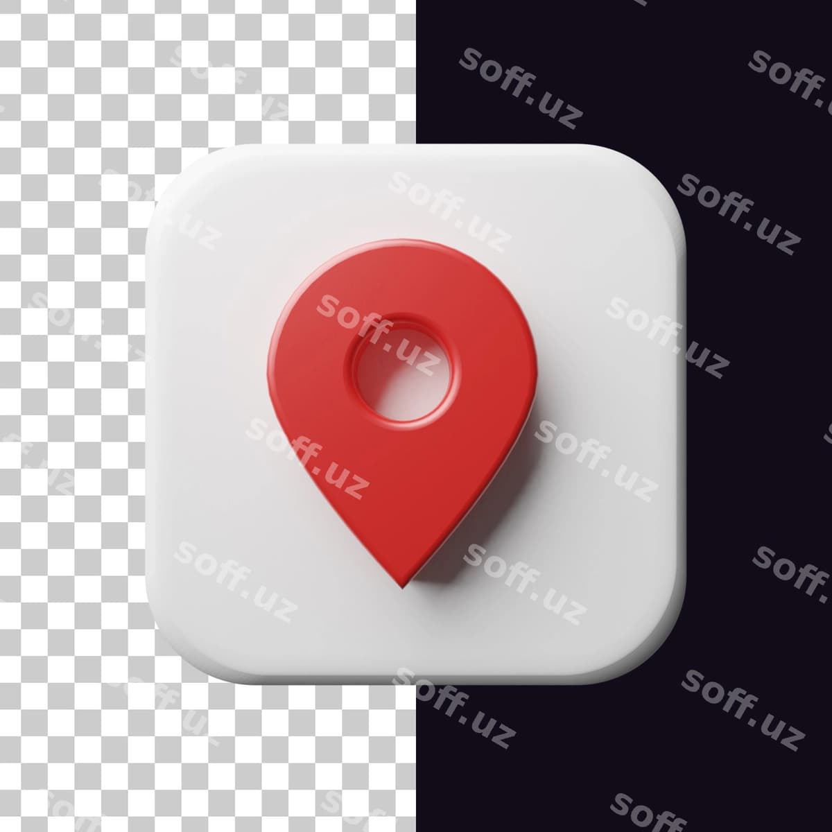 PIN manzil belgisi belgisi 3D render | Pin location symbol icon 3d render