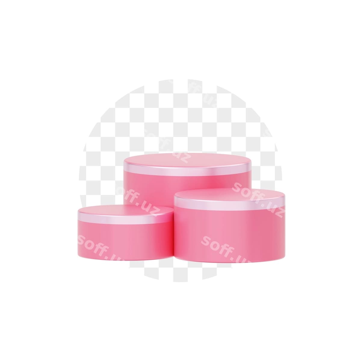 Pushti 3d podium shoucase | Pink 3d podium showcase