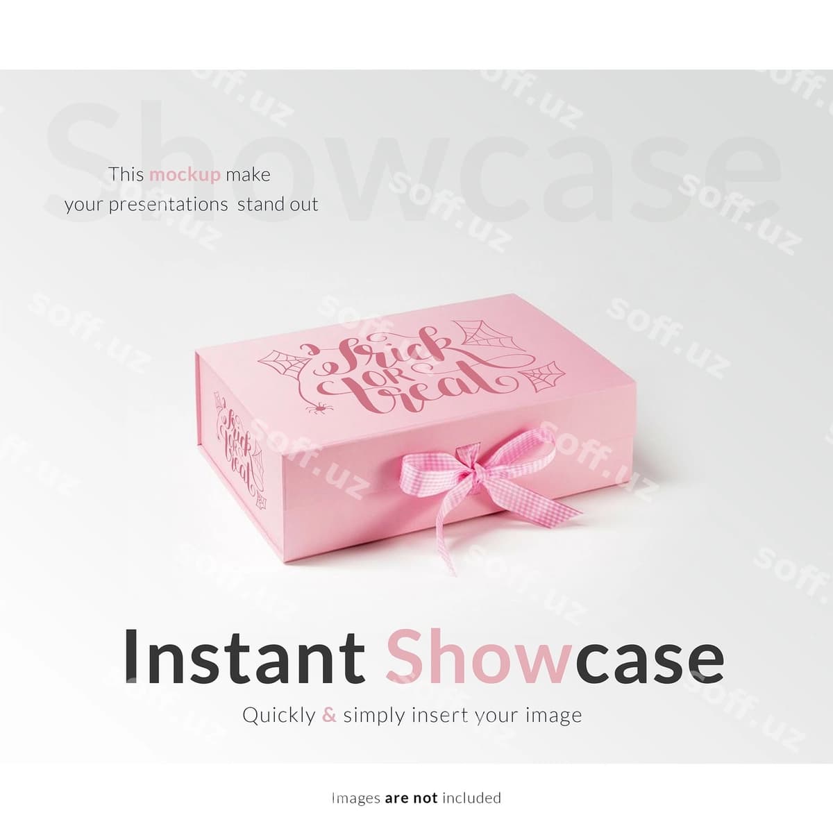 Pushti sovg'alar qutisi mock up | Pink gift box mock up