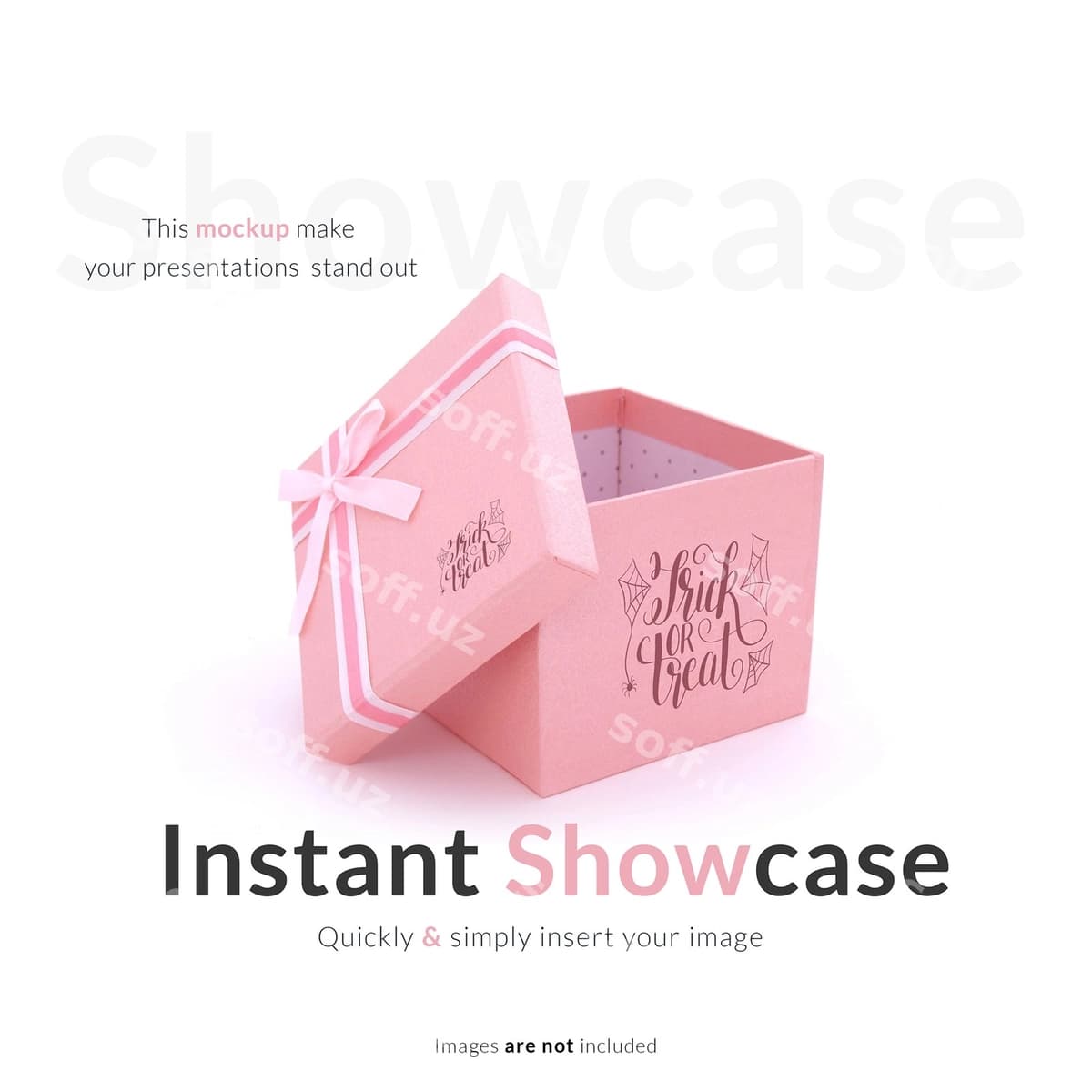 Pushti sovg'a qutisi namuna | Pink gift box mock up