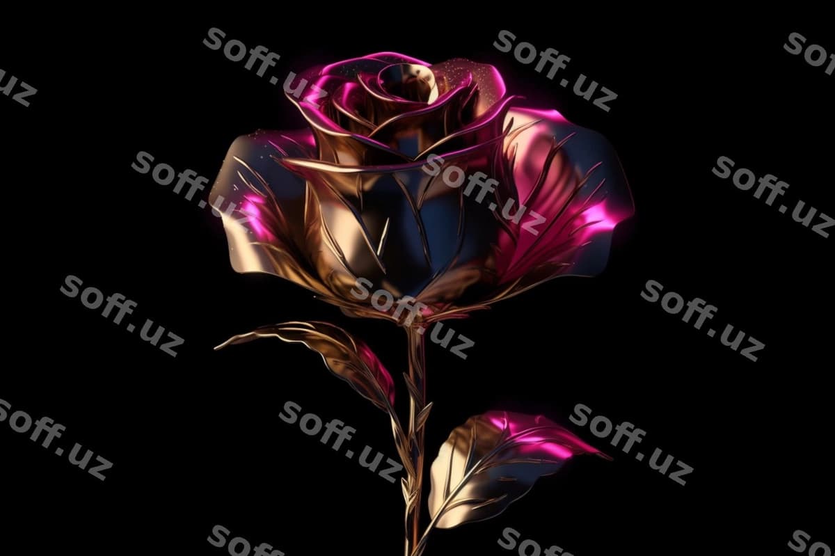 Pushti oltin gul binafsha orqa fon bilan | Pink gold rose with purple background