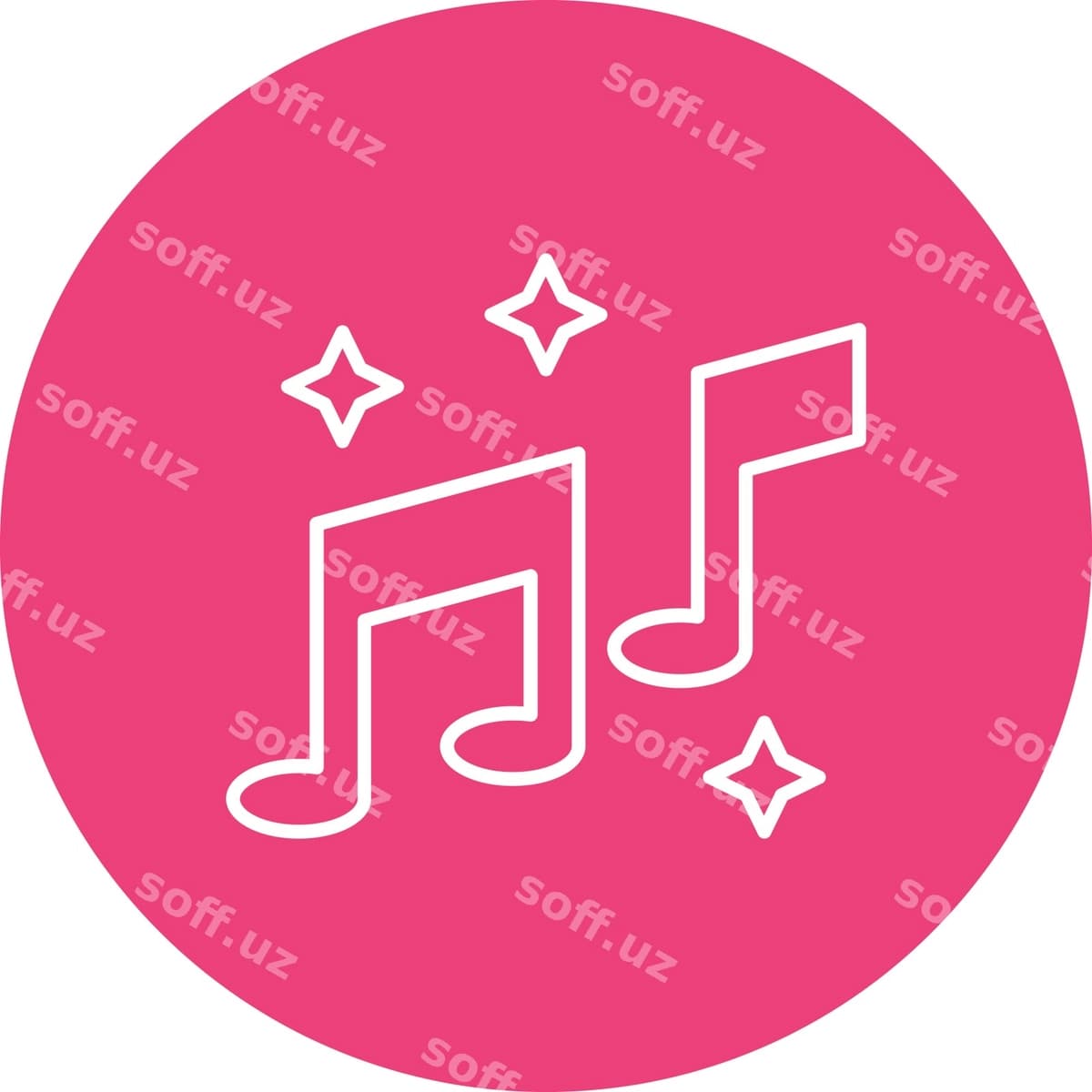 Pink oq belgi musiqa it yozilgan | Pink white sign that says music it