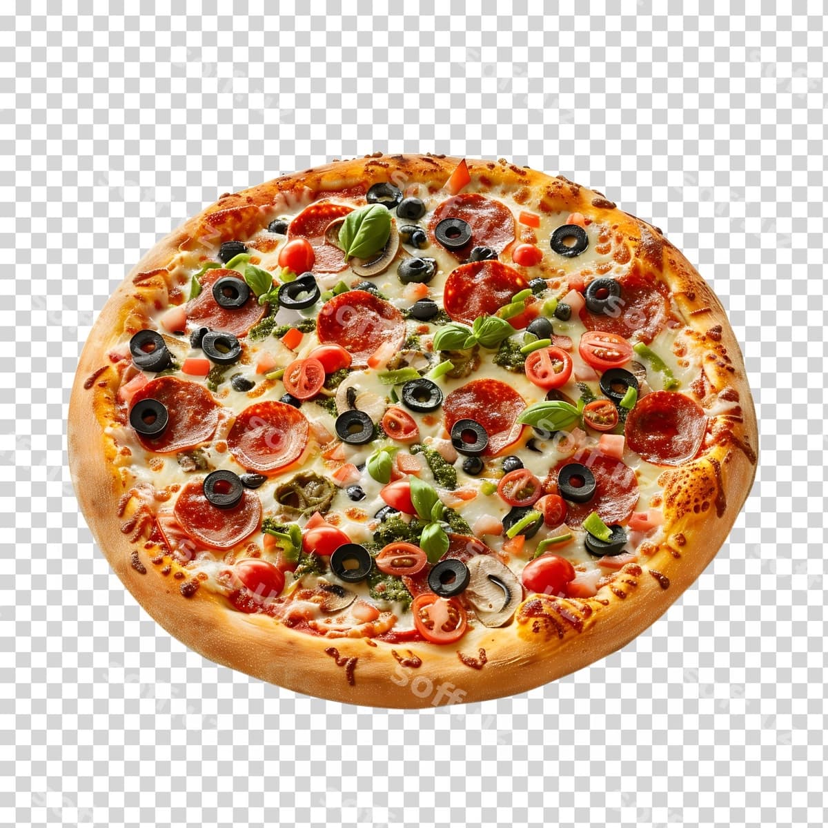 Pizza ajraltirilgan shaffof fonda | Pizza isolated transparent background