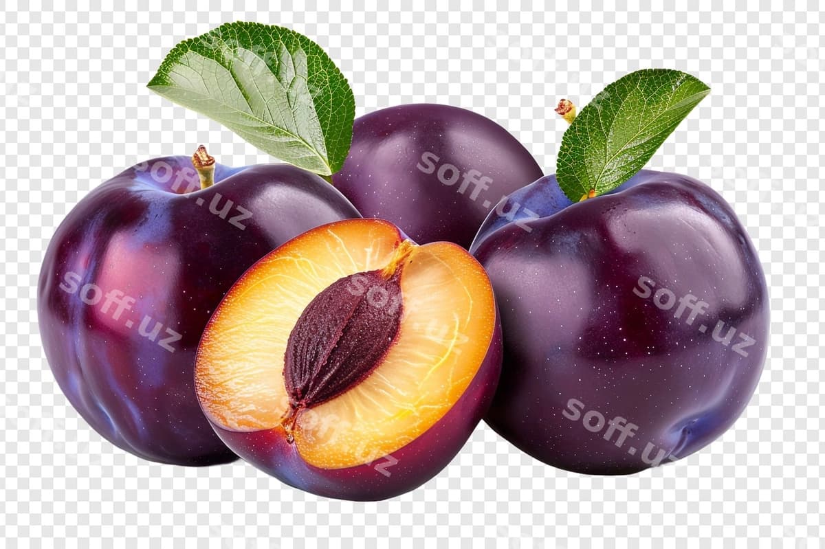Ajraltirilgan olchalar shaffof orqa fonda | Plums isolated transparent background