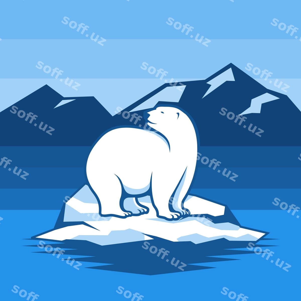 Shimoliy ayiq illustratsiyasi | Polar bear illustration