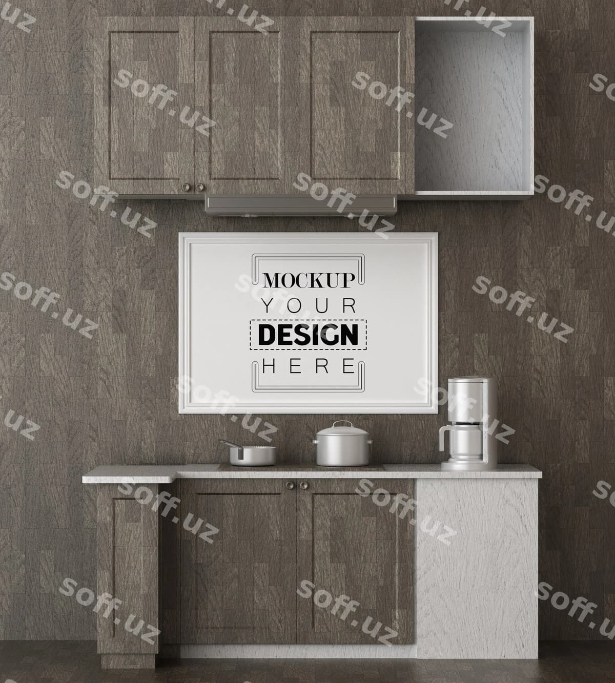 Poyezr ramkasi mehmonxona namunasi | Poster frame living room mockup
