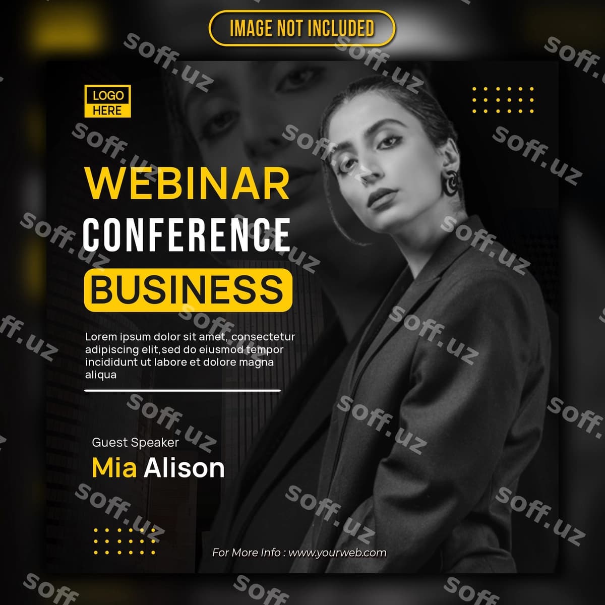 Poster vebinar konferensiyasi biznes | Poster webinar conference business
