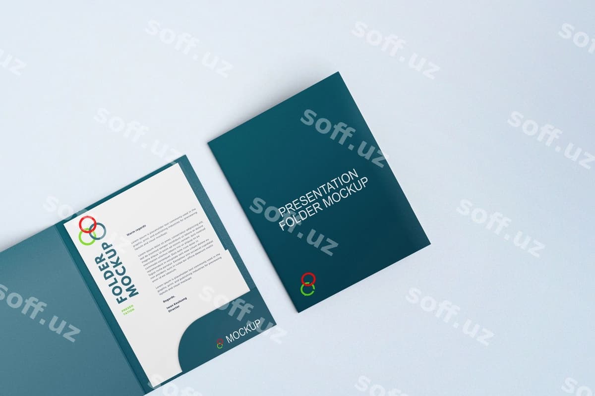 Prezentatsiya papkasi mockup | Presentation folder mockup