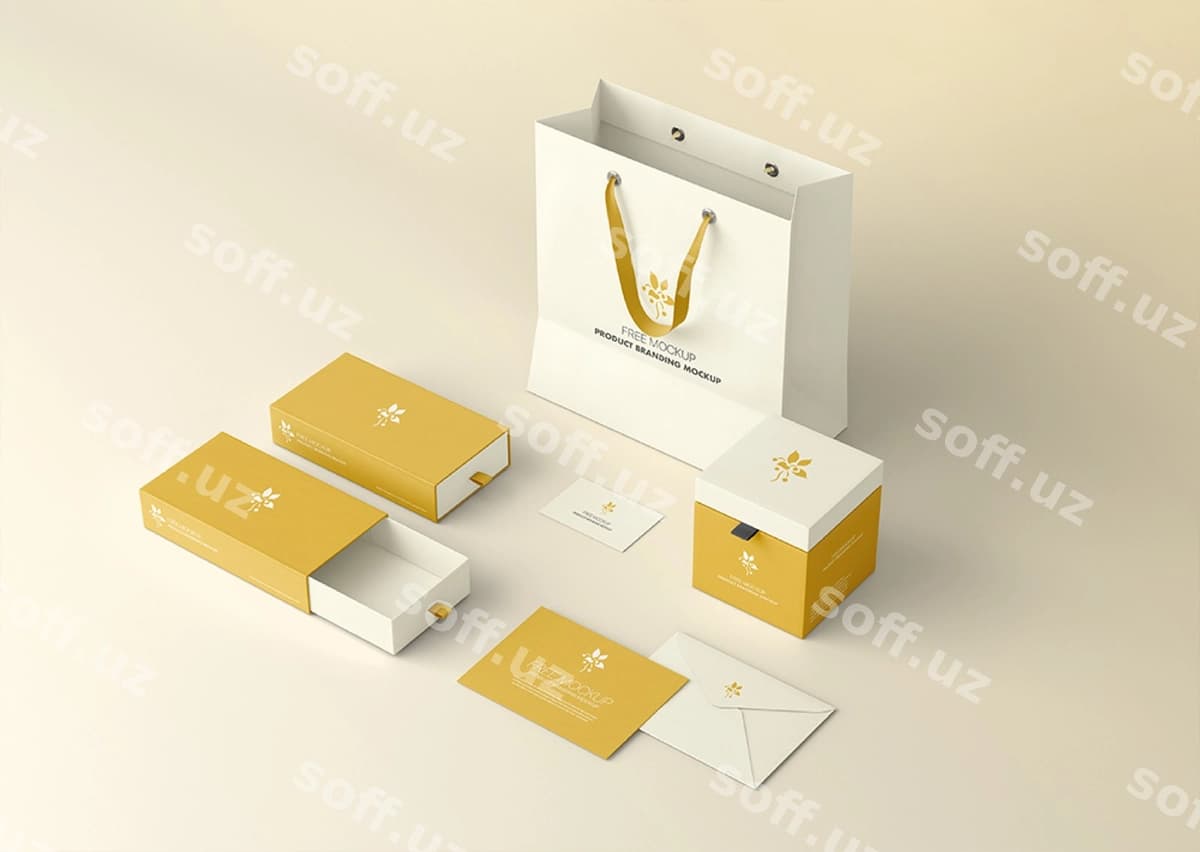 Mahsulot brendlash PSD namunasi | Product branding psd mockup