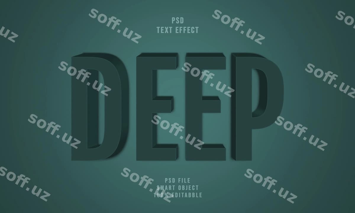 Psd chuqur 3D matn effekti uslubi | Psd deep 3d text effect style