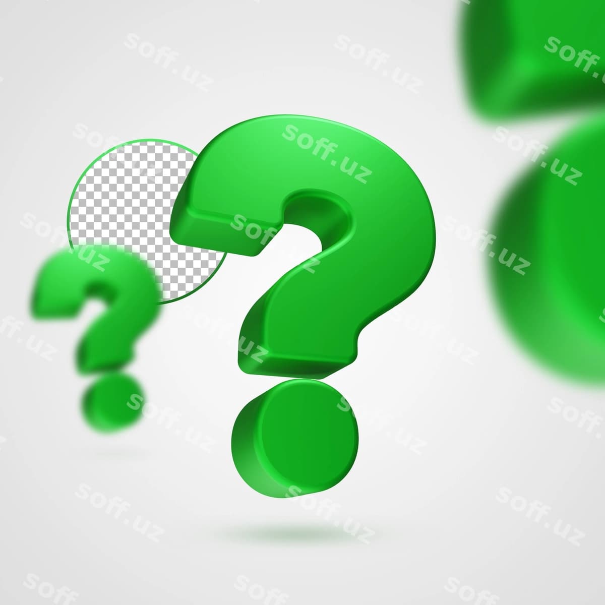 Psd savol yashil belgisi 3D dizayn | Psd question green mark 3d design