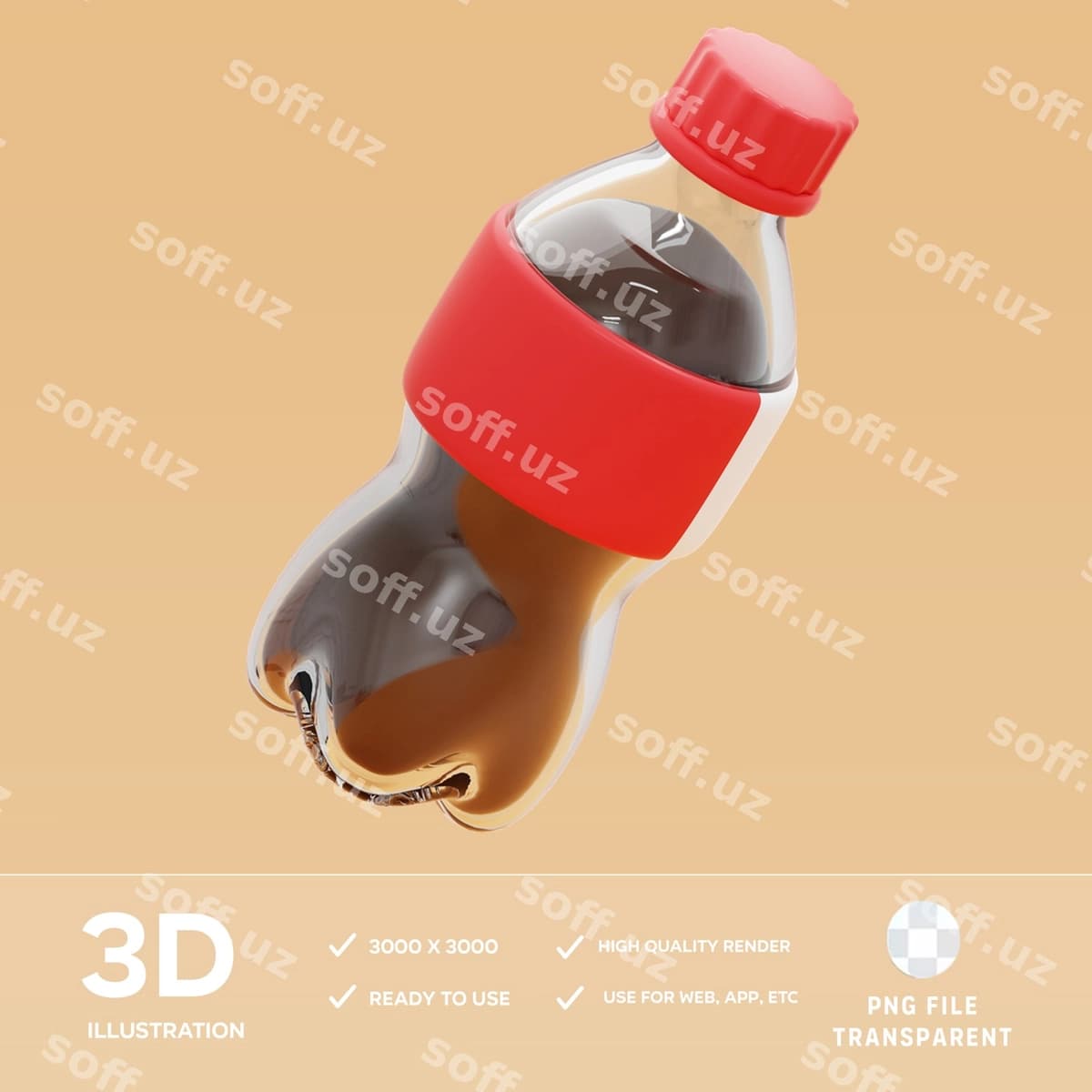 Psd soda uch o'lchovli illustratsiya | Psd soda 3d illustration
