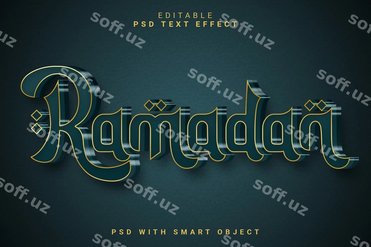 Ramadan 3-oʻlchovli matn effekti | Ramadan 3d text effect