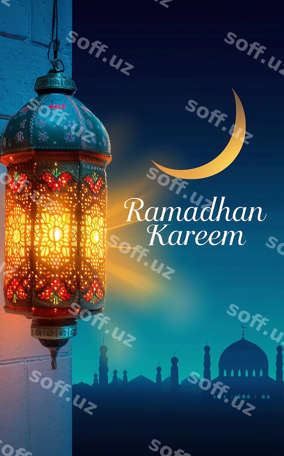 Ramazon kirim chiroq dizayni | Ramadan kareem greeting lantern design