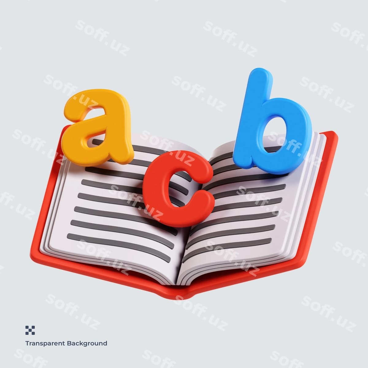 Kitob o'qish 3d illyustratsiya | Reading book 3d illustration