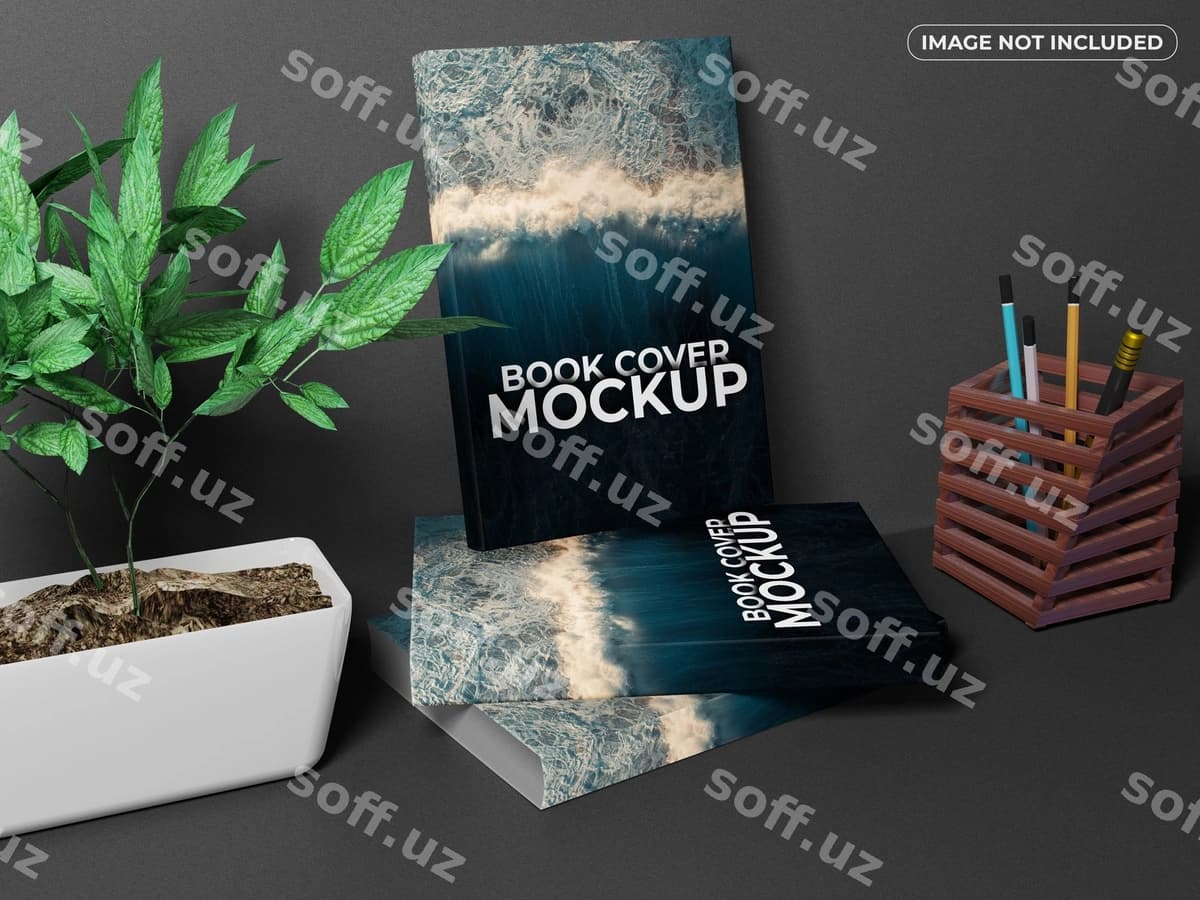 Haqiqiy kitoblarning muqovasining maketi | Realistic books front cover mockup