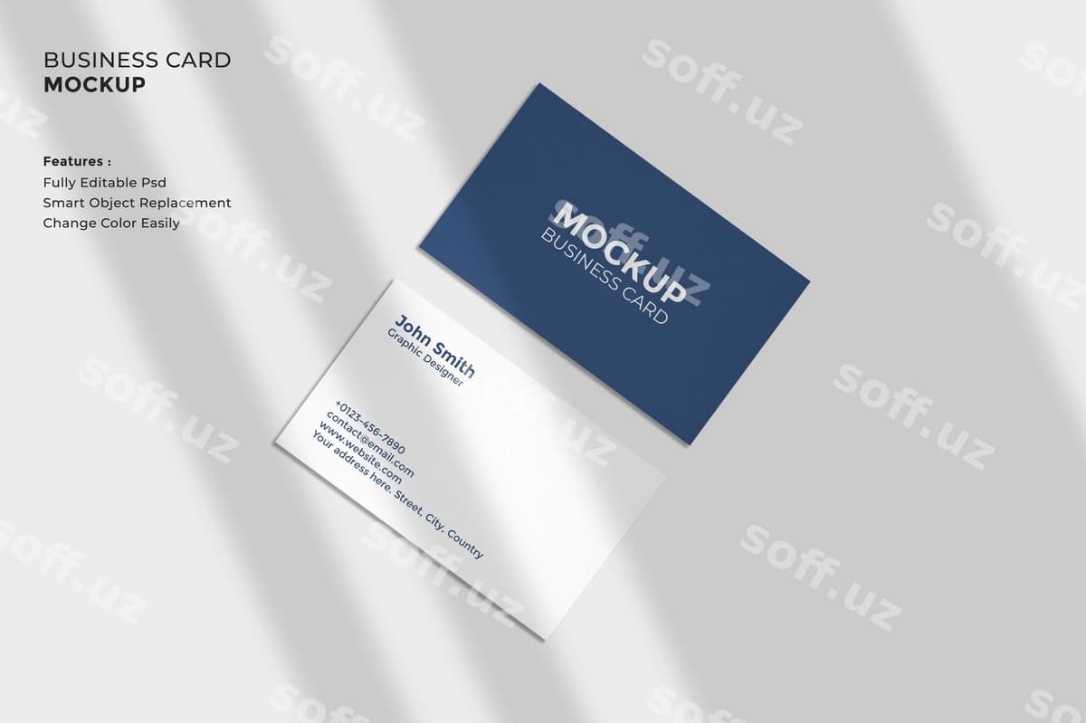 Realistik minimal biznes karta mockup | Realistic minimal business card mockup