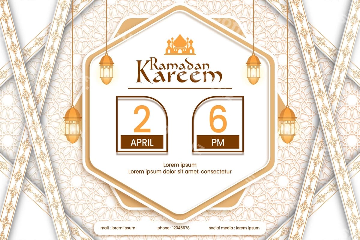 Haqiqiy Ramazon Karim salom baneri | Realistic ramadan kareem gretting banner