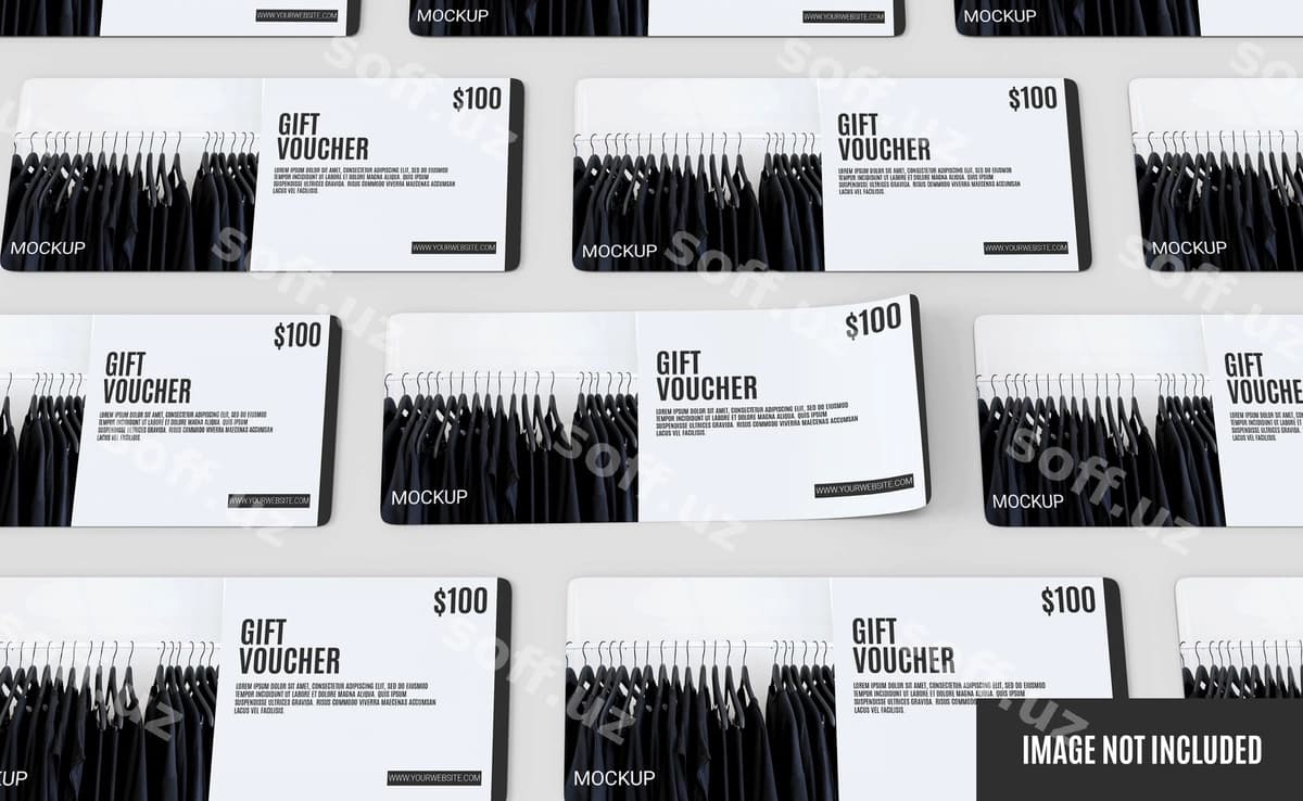 Haqiqiy voucher mockup | Realistic voucher mockup