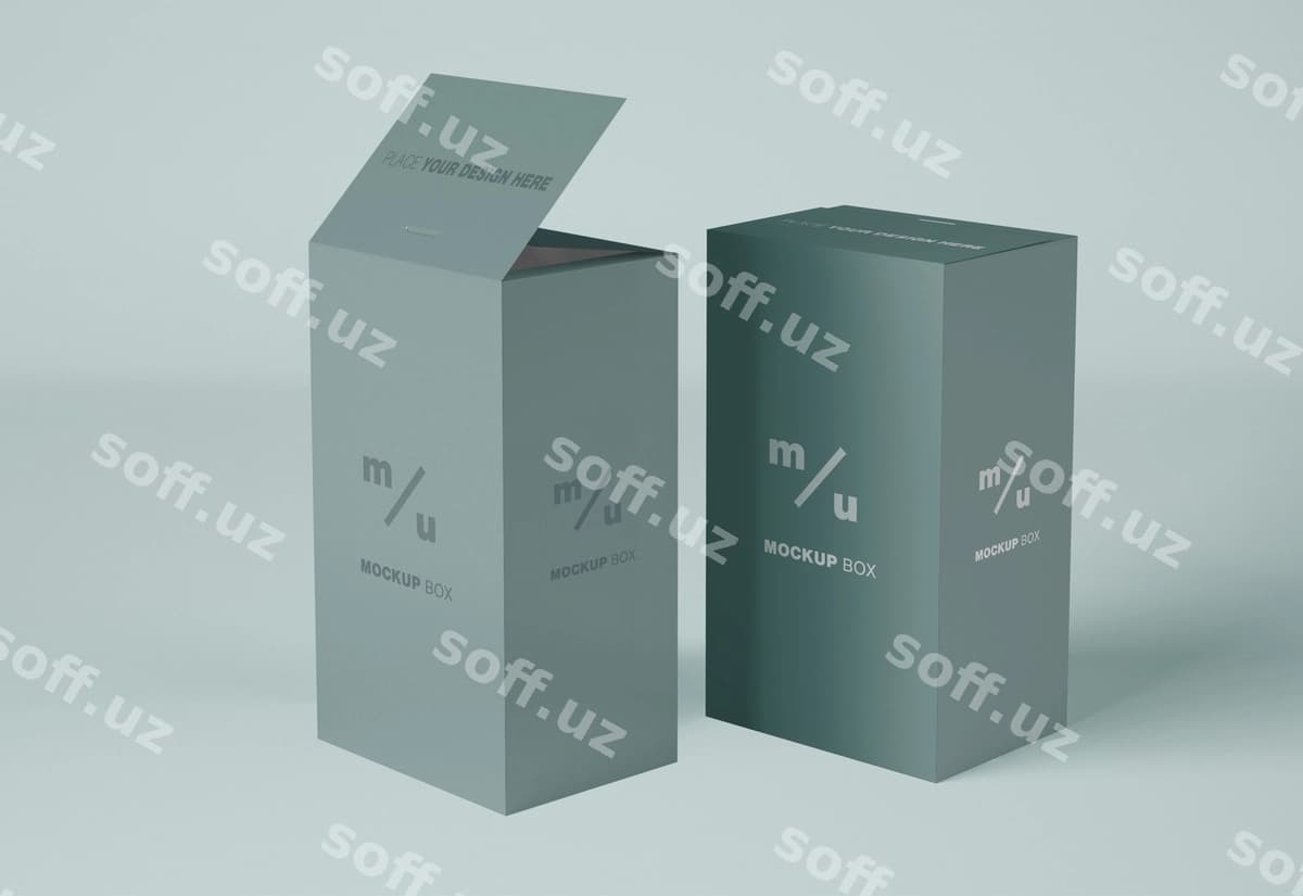To'g'ri to'rtburchak qog'oz qutilari namunasi | Rectangular paper boxes mockup