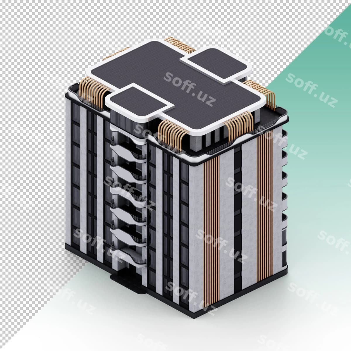 Yashilish binosi alohida | Residental building isolated