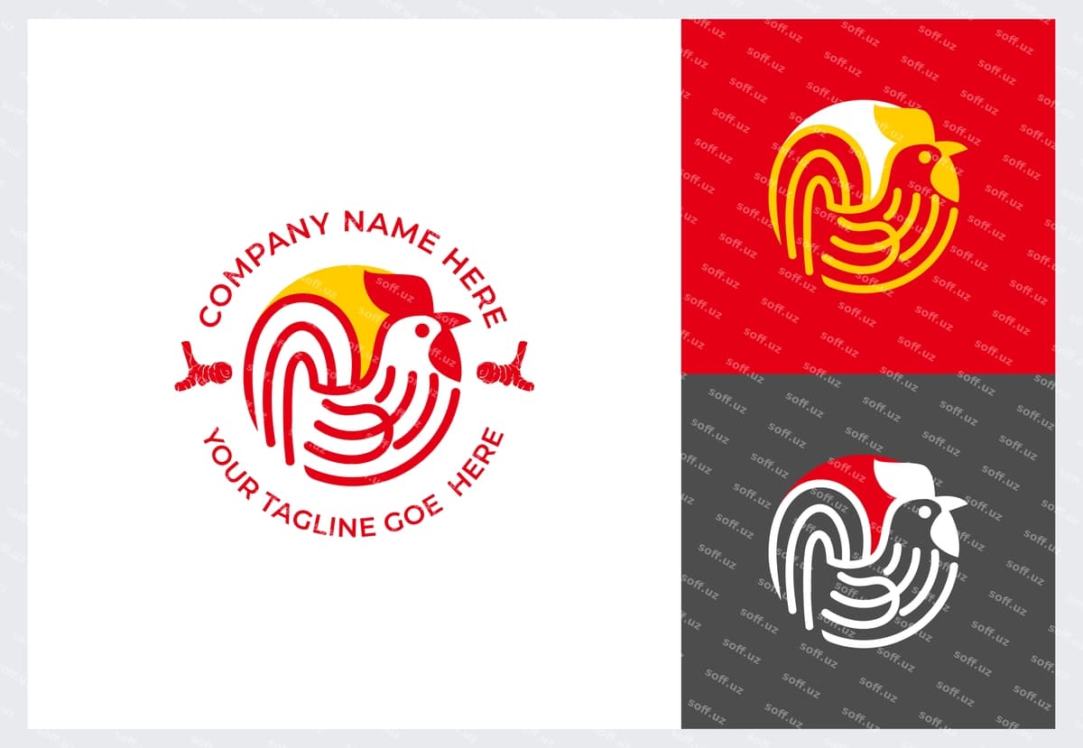 Shaffof fon bilan xo'roz belgisi | Rooster icon with transparent background