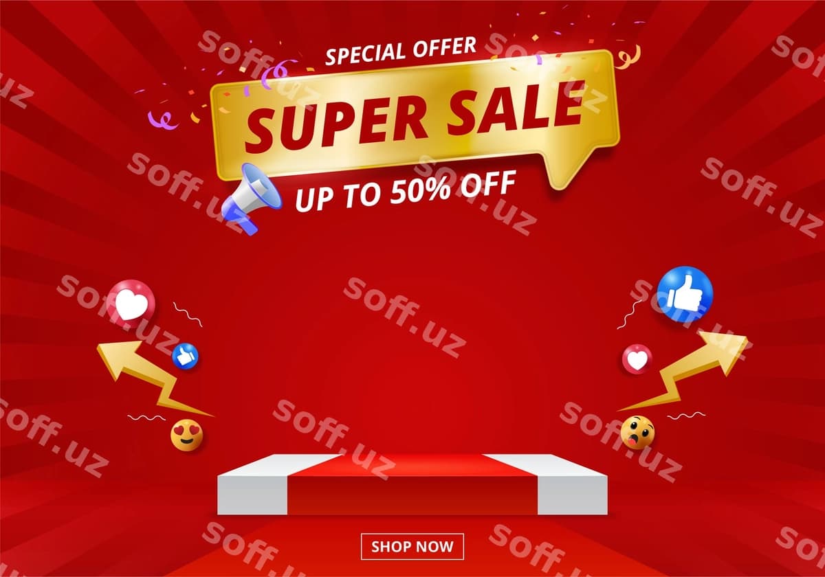 Aktsiya ijtimoiy tarmoqlar banner post shabloni | Sale social media banner post template
