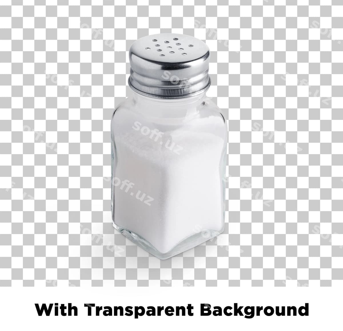 Tuz solgich shaffof orqa fonda | Salt shaker transparent background