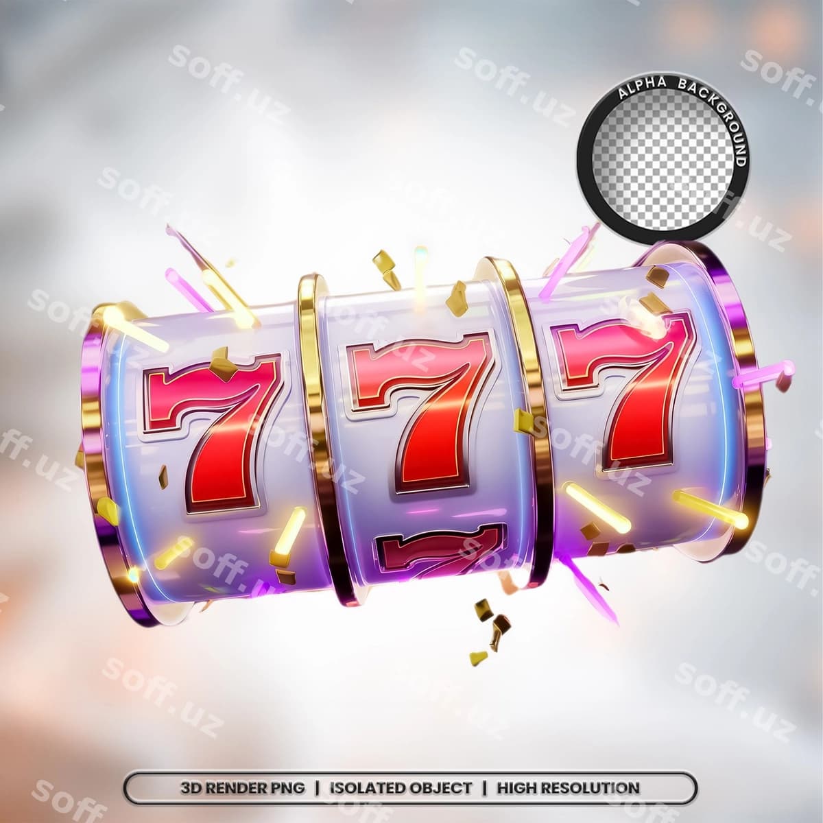 Logotip 3d render 777 element ikon psd png | Seal 3d render 777 element icon psd png