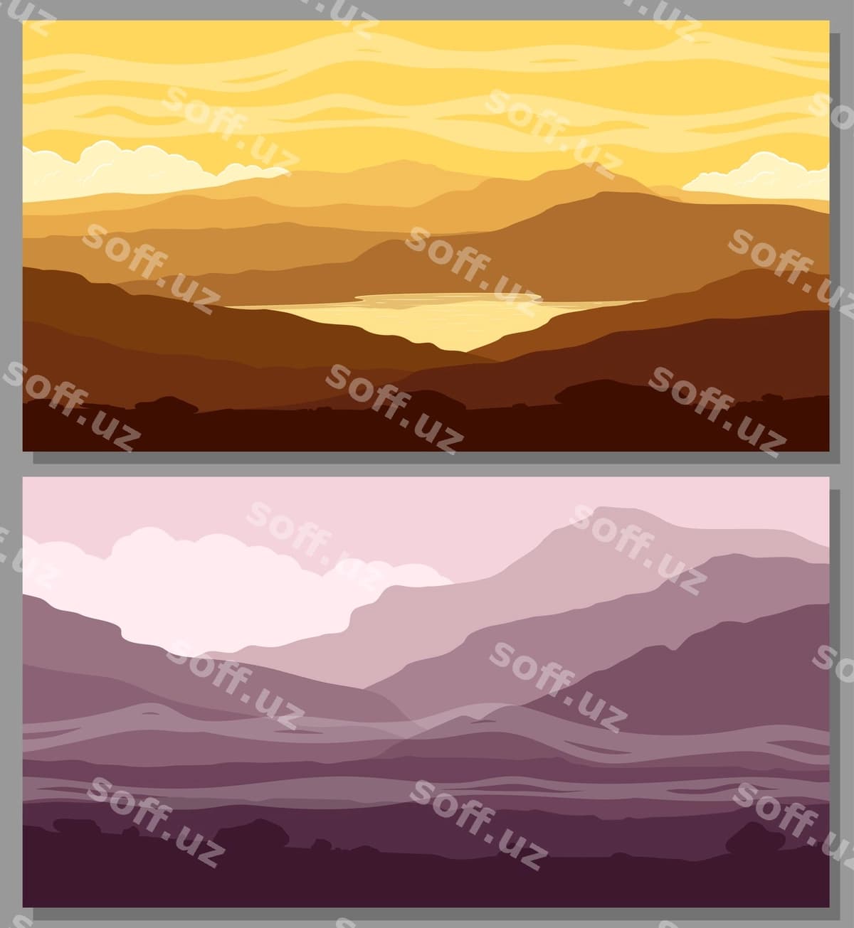 To'plam to'pka manzaralari | Set mountain landscapes