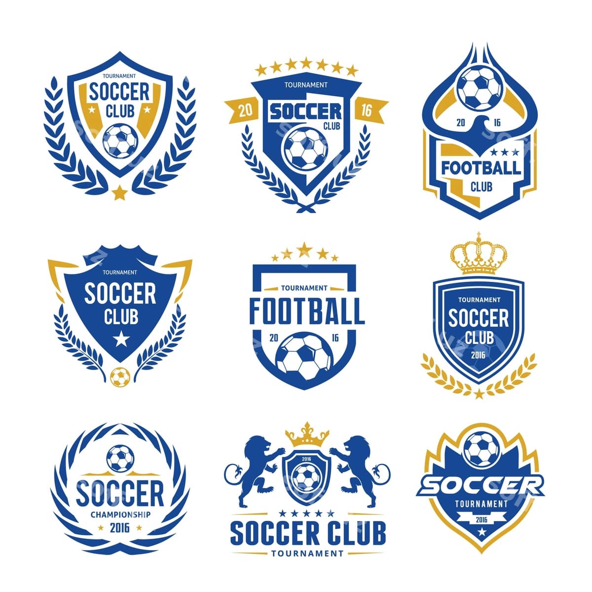 Futbol logotipi shablonini o'rnating | Set soccer football logo template