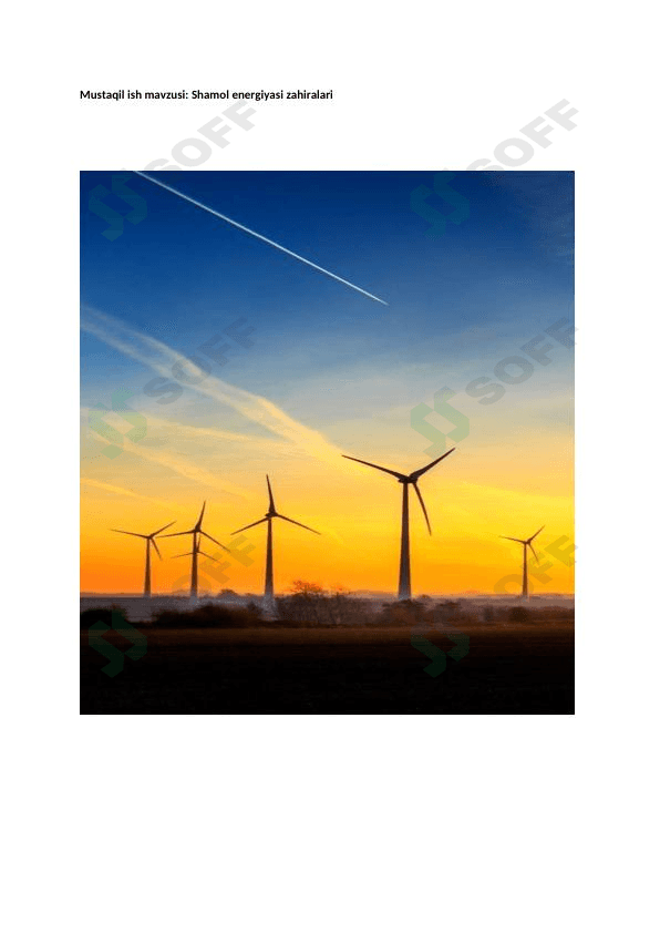 Shamol energiyasi zahiralari