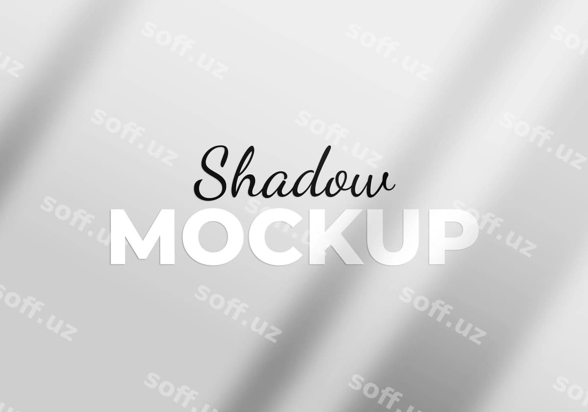 Soya qatlamli namuna PSD | Shadow overlay mockup psd