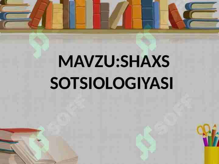 shaxs sotsiologiyasi