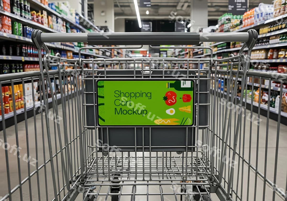 Xarid savati oziq-ovqat do'konidagi kuchuk | Shopping cart grocery store aisle
