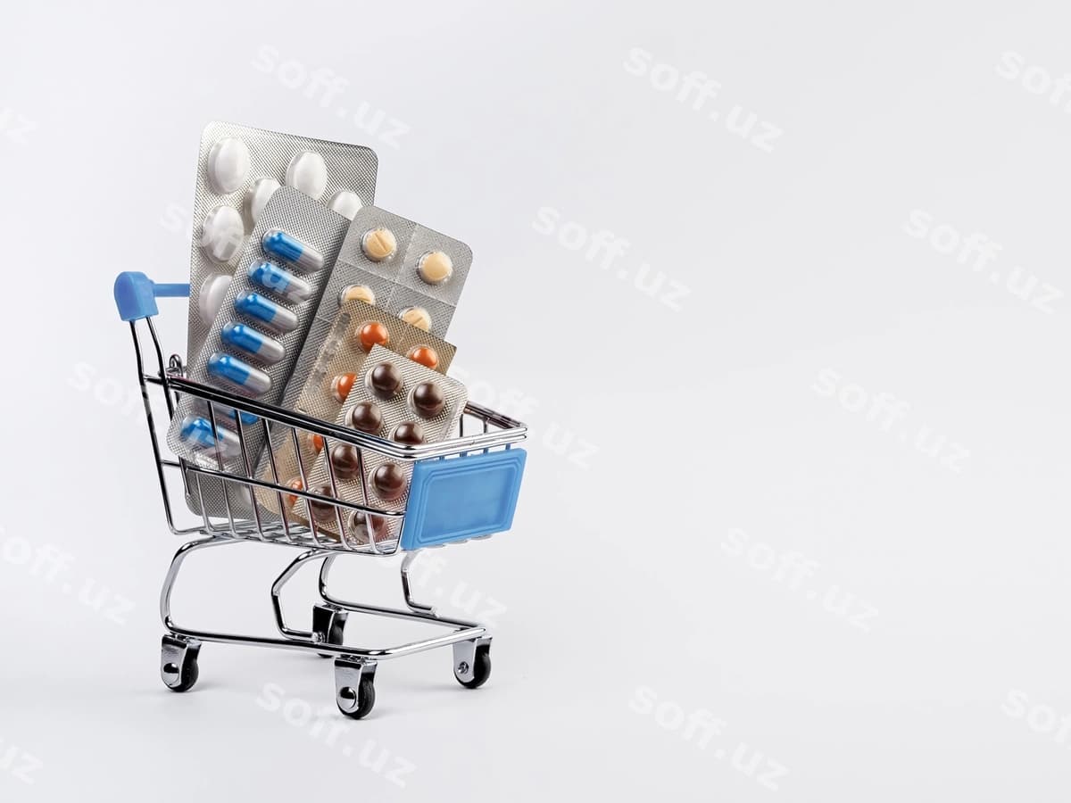 Tibbiy kapsulali xarid aravachasi | Shopping trolley with medical capsule
