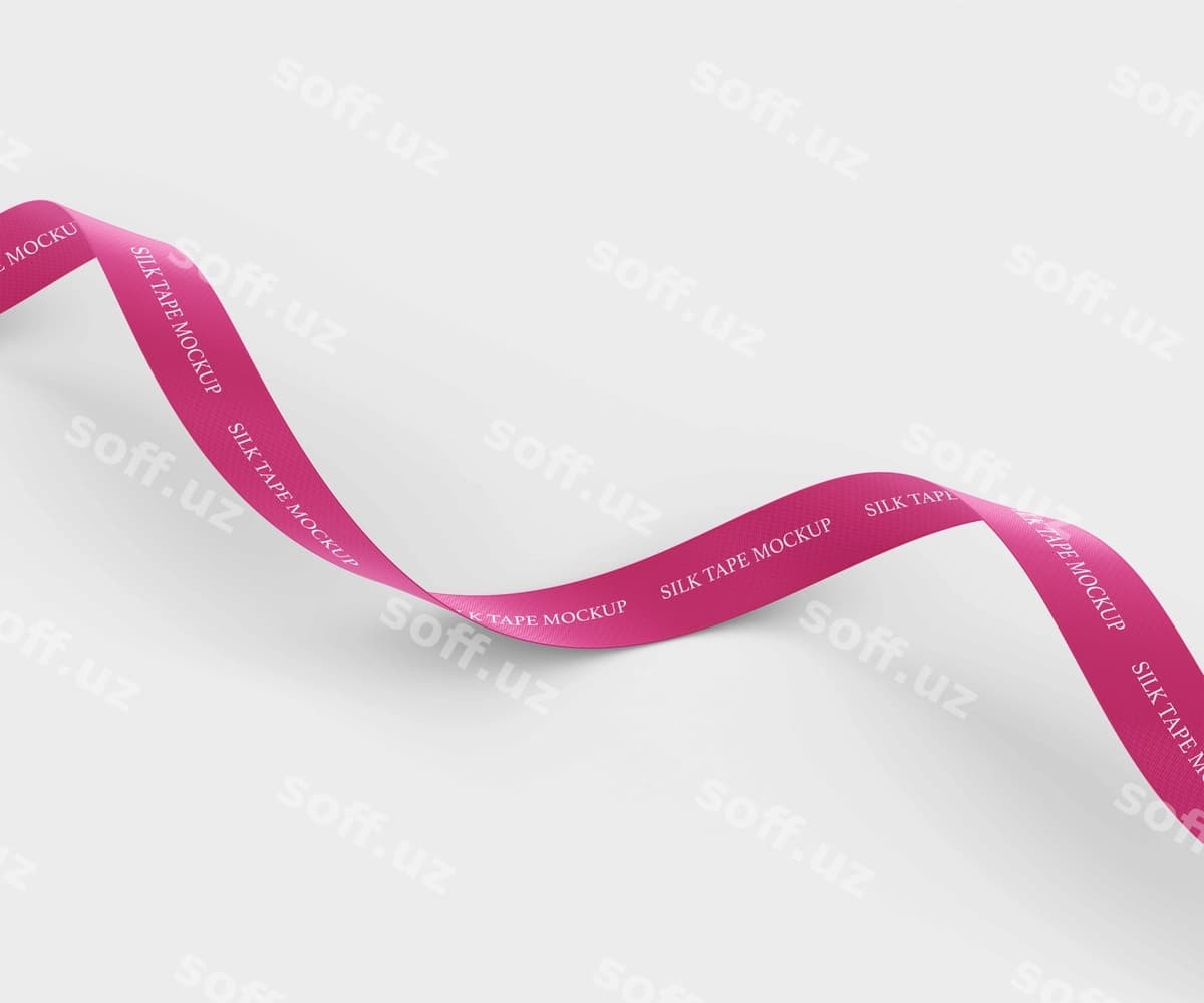 Ipak lenti namuna PSD shablon | Silk tape mockup psd template
