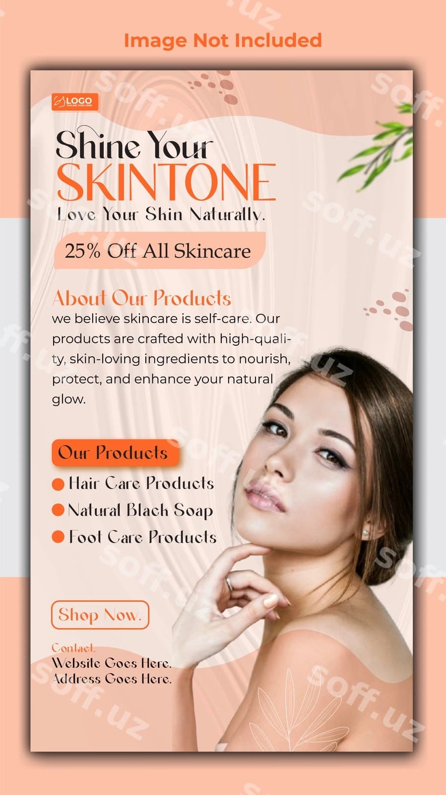 Teri parvarish go'zalik salon reklama hikoyasi shabloni | Skin care beauty salon ads story template