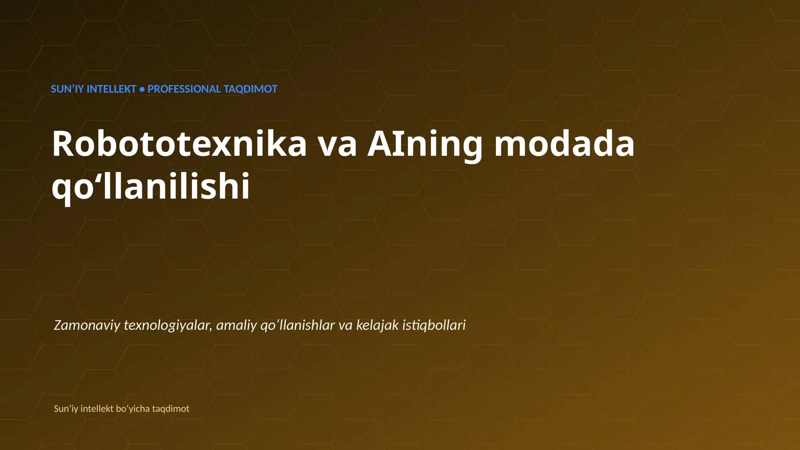 Robototexnika va AIning modada qoʻllanilishi