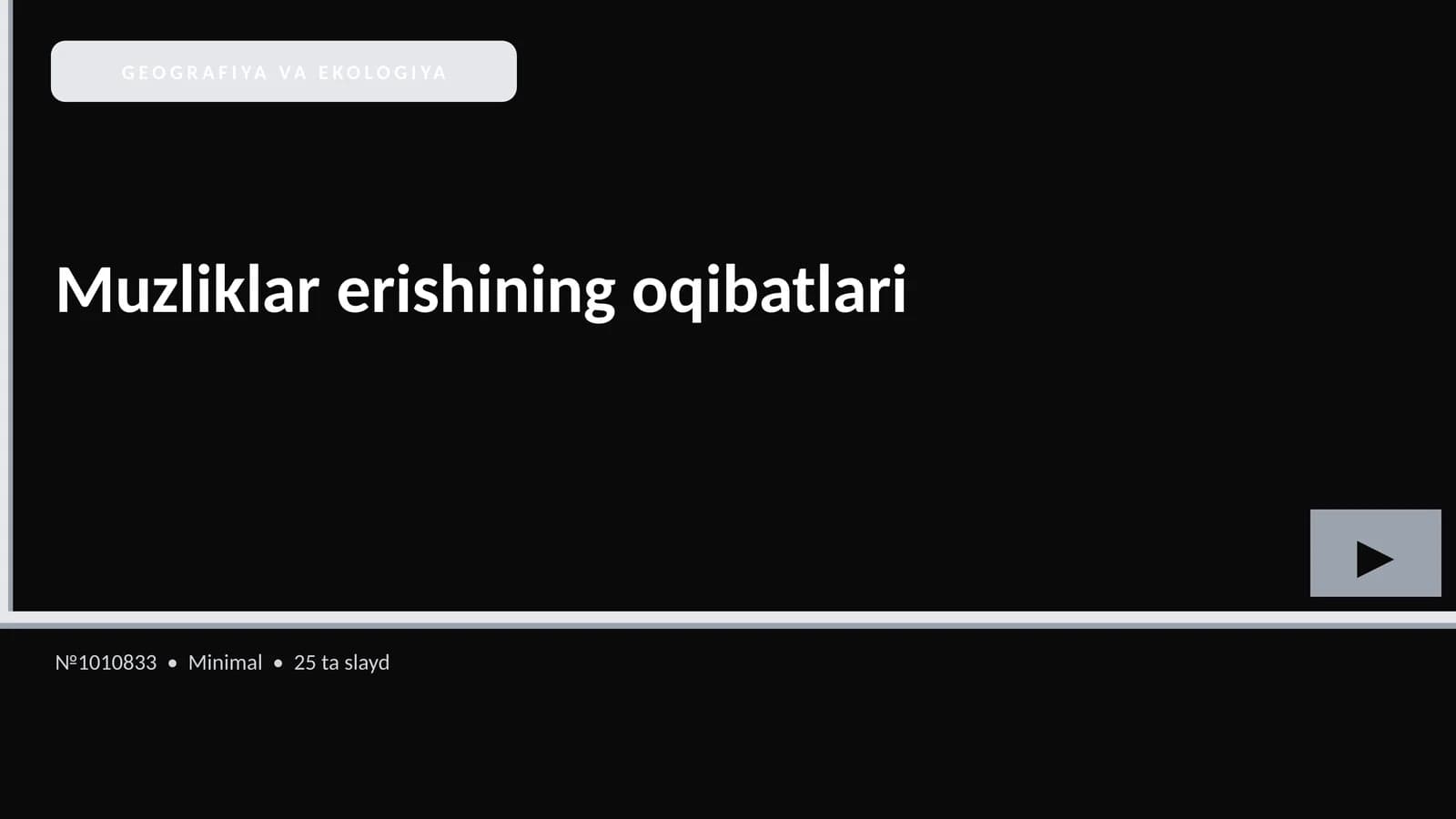 Muzliklar erishining oqibatlari