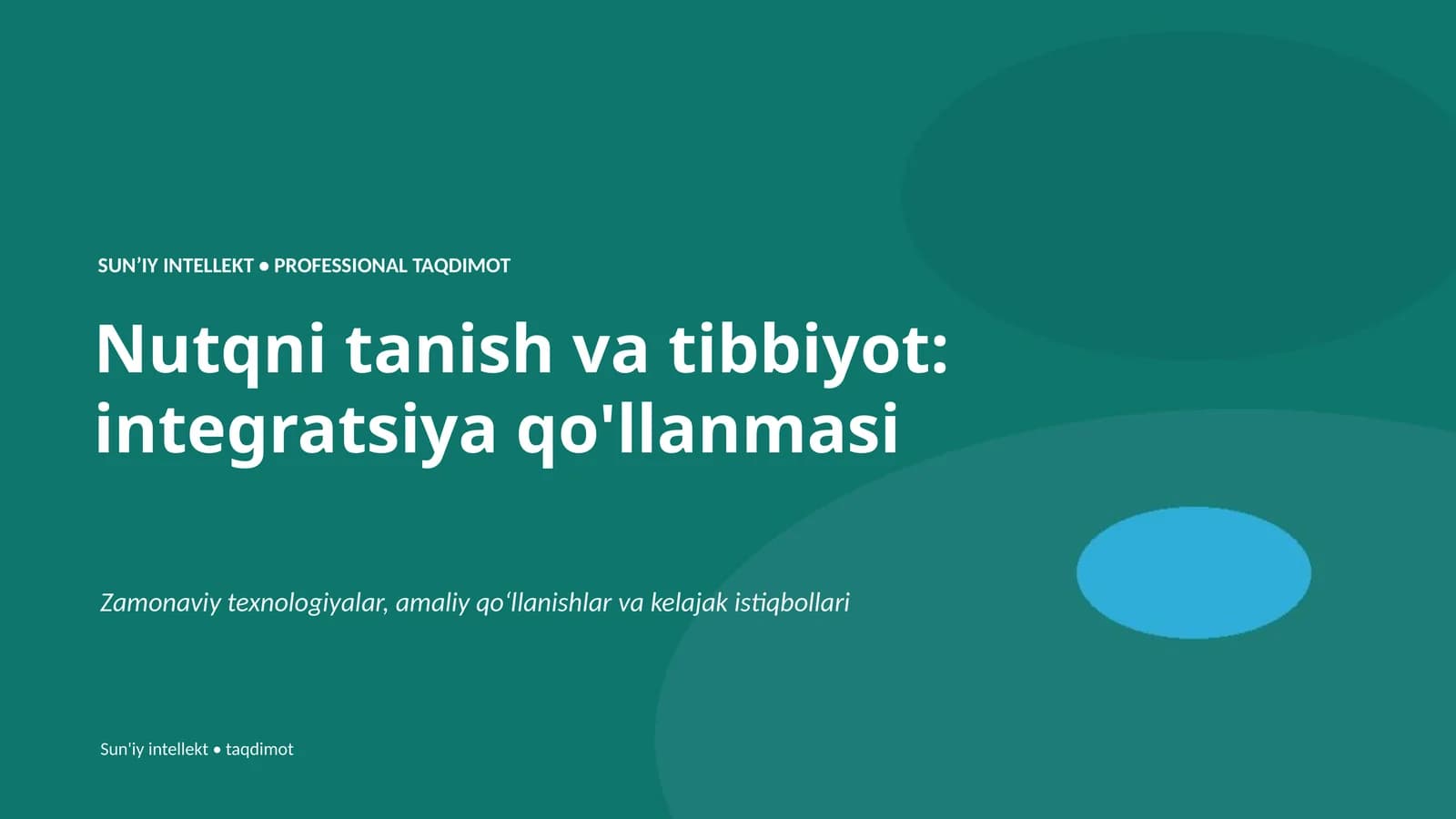 Nutqni tanish va tibbiyot: integratsiya qo'llanmasi