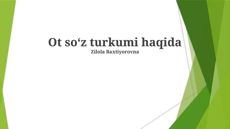 Ot soʻz turkumi haqida