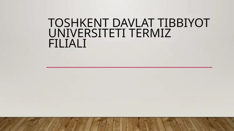 Zamonaviy tibbiyot texnologiyalari