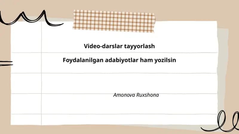 Video-darslar tayyorlash