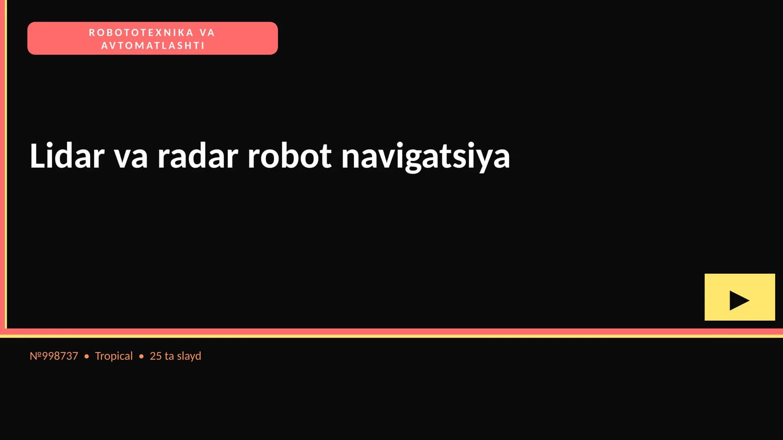 Lidar va radar robot navigatsiya