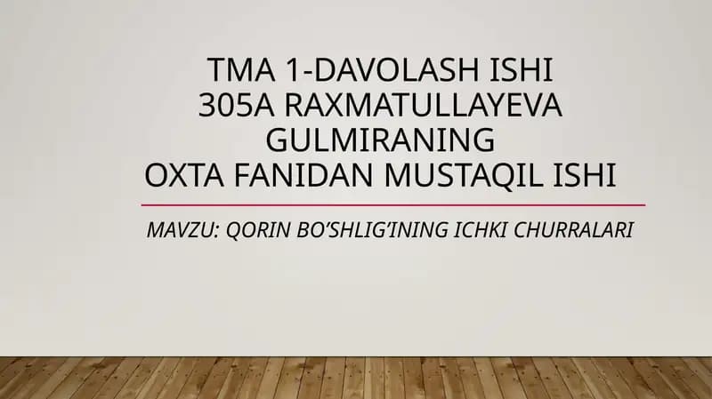 Qorin bo’shlig’ining ichki churralari