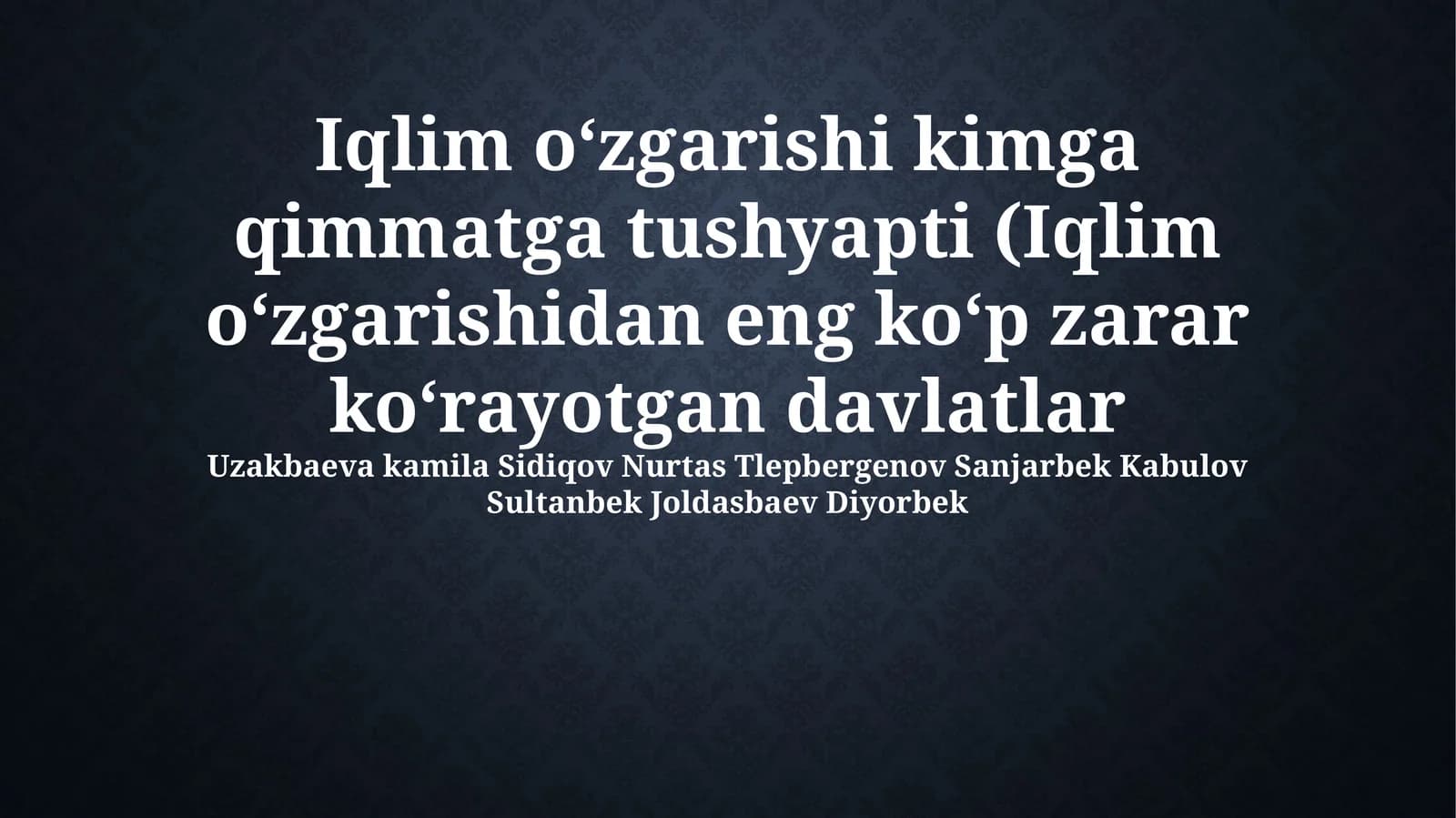 Iqlim oʻzgarishi kimga qimmatga tushyapti