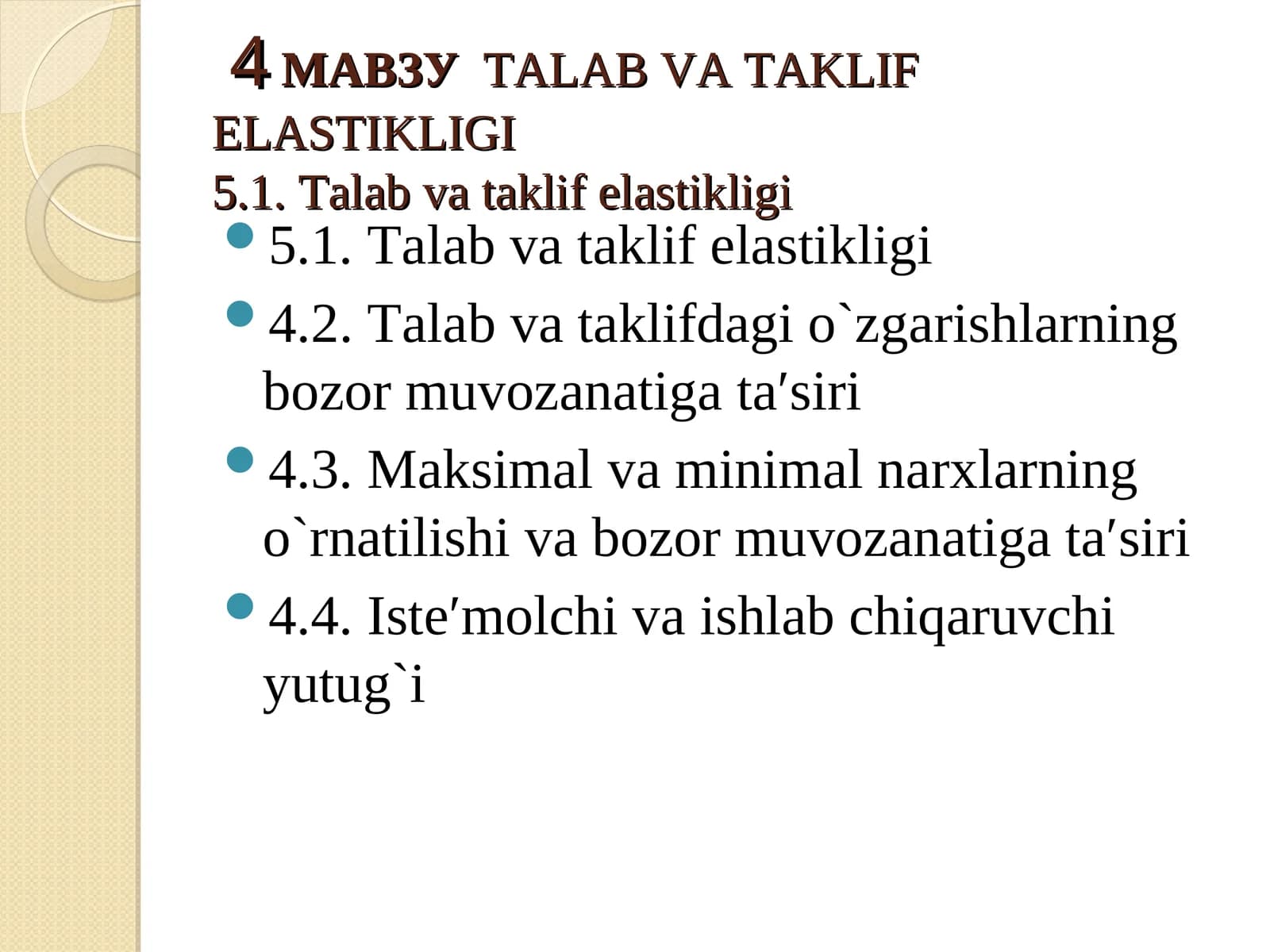 Talab va taklif elastikligi