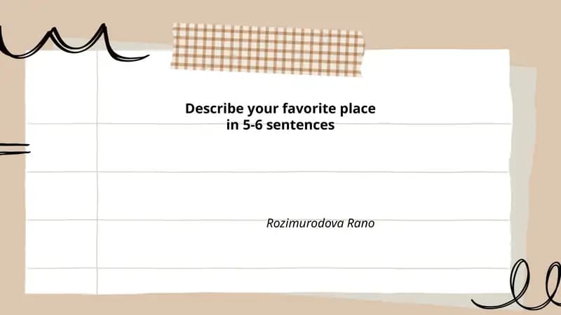 Describe your favorite place